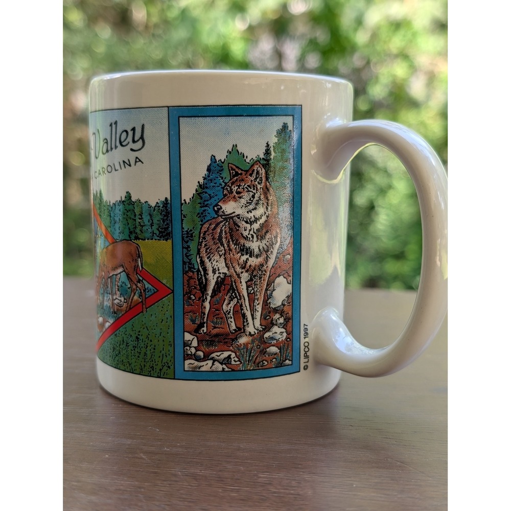 Vintage 1997 Lipco Maggie Valley North Carolina Wildlife Coffee Mug Deer Bear